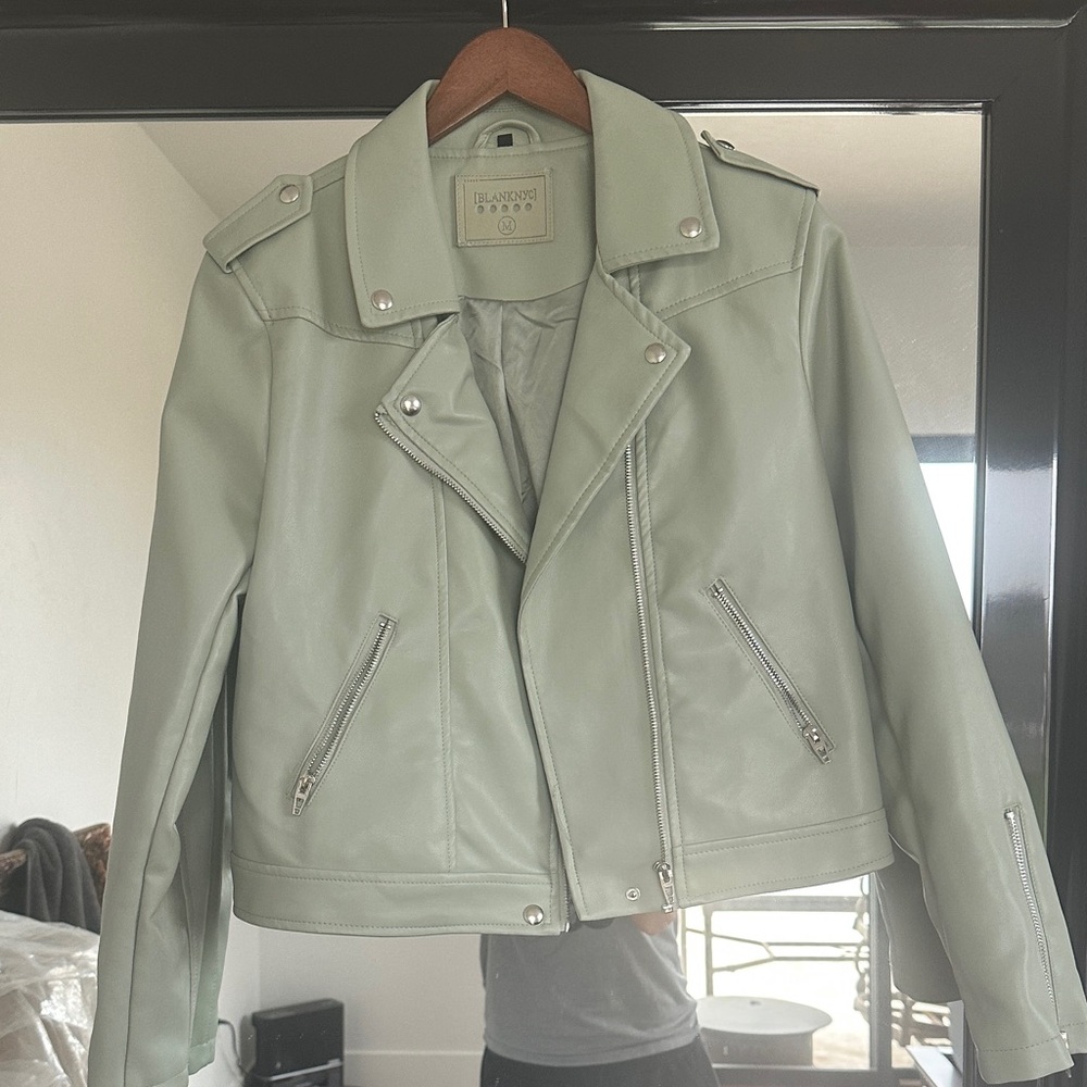 Blank NYC Mint Leather Jacket
